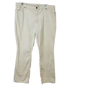 Lands Ends  Corduroy Pants Woman 18 Boot ‎ Cream Neutral Pockets Casual Workwear